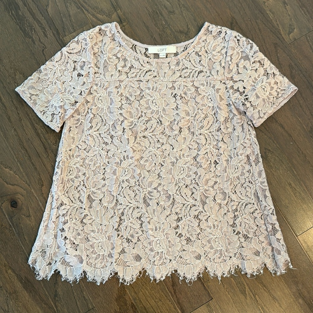 Loft lace short sleeve shirt